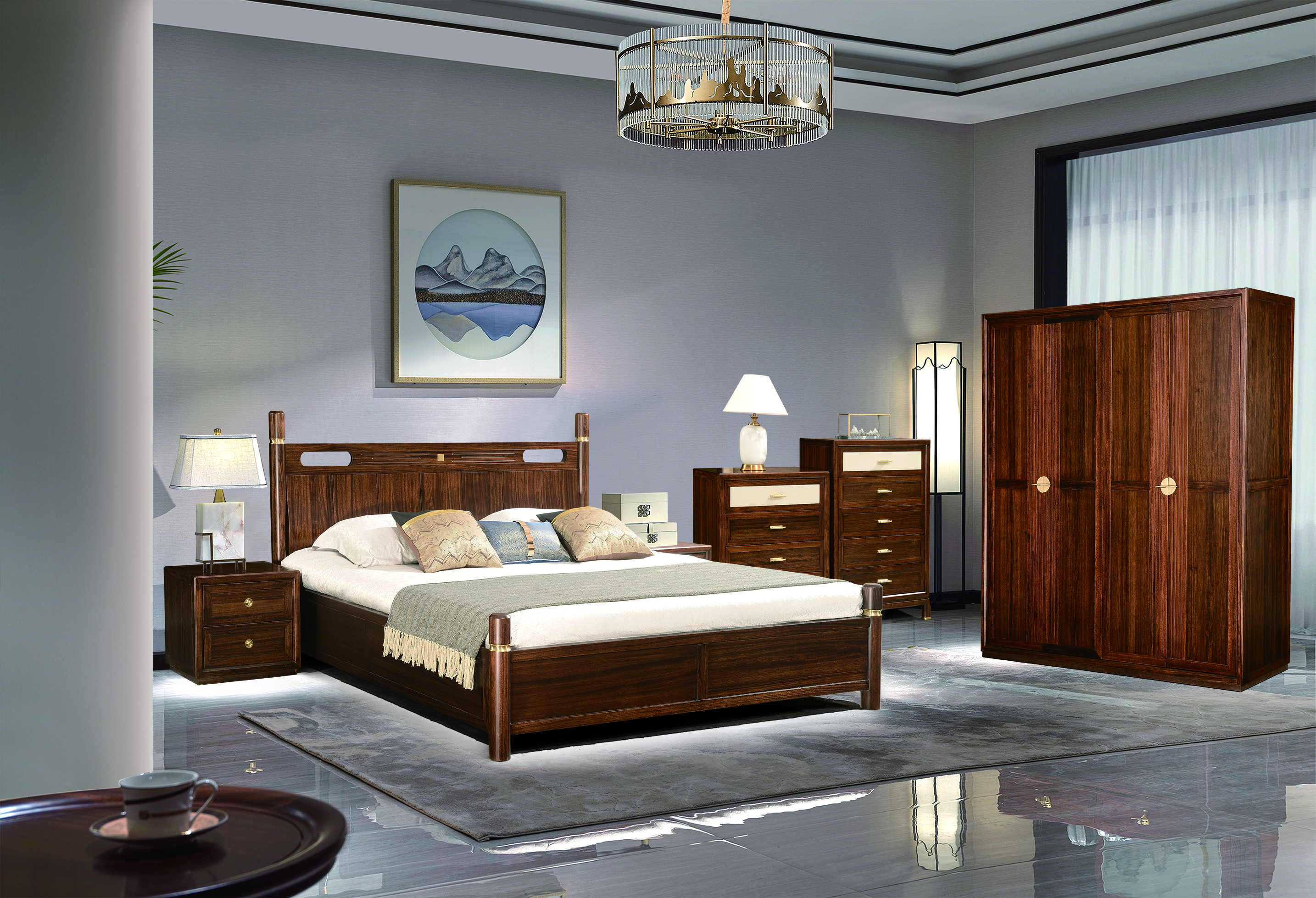 乌金木和熙系列卧室系列实木床